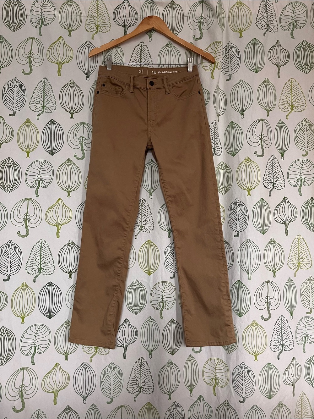 GAP Boys’ Khaki Straight-Leg Jeans, size 12-14